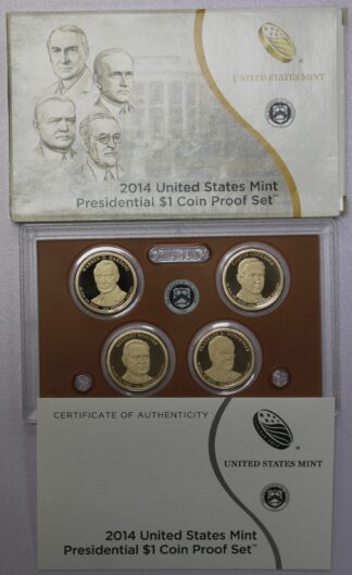 2014 Presidential 1$ Coin Proof Set - 4 Coin Set OGP