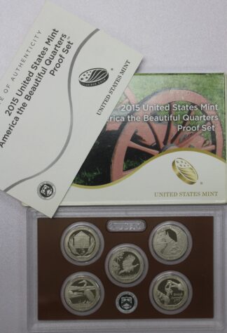 2015 America The Beautiful Clad Quarter Proof Set - 5 Coin Set