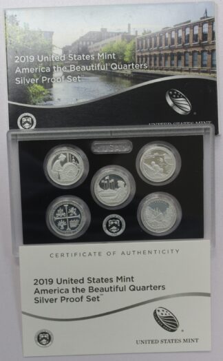 2019 America The Beautiful Silver Quarter Proof Set - 5 Coin Set OGP - .999 Fine Silver