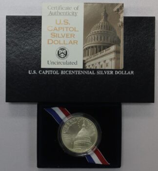 1994 US Capitol Bicentennial UNC Silver Dollar Commemorative OGP