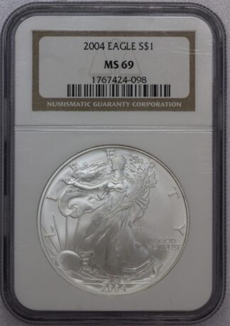 2004 Silver Eagle NGC MS69