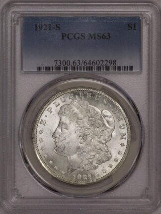 1921 S Morgan Dollar PCGS MS63