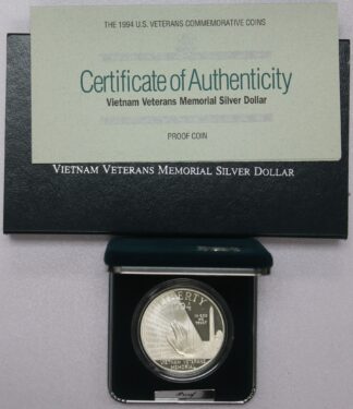 1994 Vietnam Veterans Memorial Proof Silver Dollar Commemorative OGP
