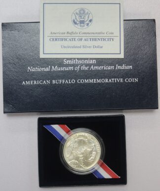 2001 D Smithsonian American Buffalo UNC Silver Dollar Commemorative