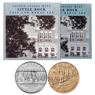 2007 Little Rock Central High School Desegregation UNC Commemorative Silver Dollar & Medal Set OGP - Sealed