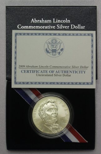 2009 Abraham Lincoln UNC Silver Dollar Commemorative OGP
