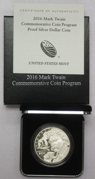 2016 Mark Twain Proof Silver Dollar Commemorative OGP