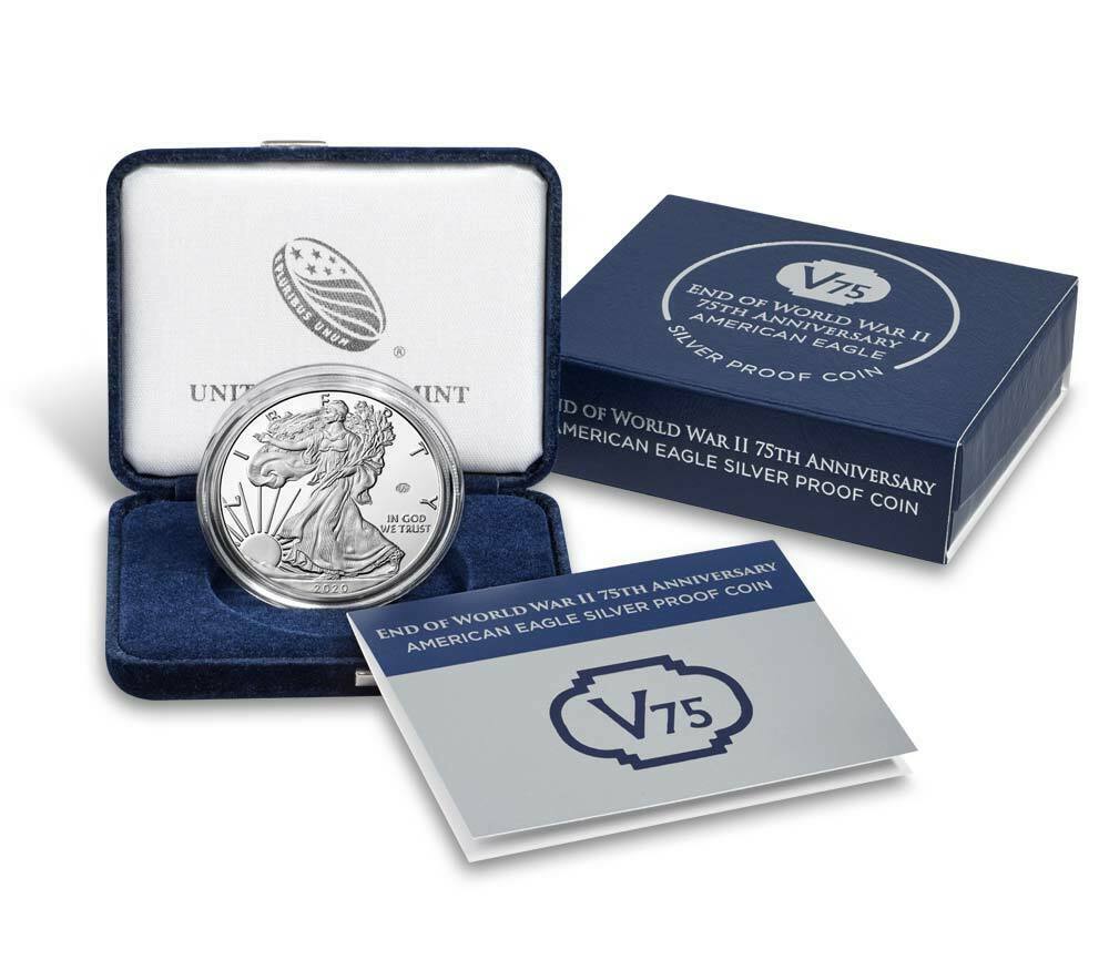 2020 W V75 Privy Proof Silver Eagle OGP – End Of WW2 75th Anniversary  American Eagle – Portsmouth Coin & Currency Co