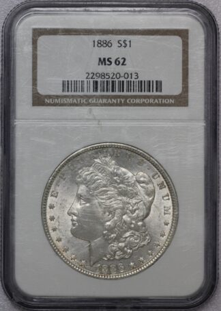 1886 Morgan Dollar NGC MS62
