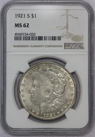 1921 S Morgan Dollar NGC MS62