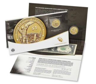 (1) 2015 Mohawk Iron Workers $1 Coin & Currency Set OGP - Enhanced UNC Native American $1 Coin
