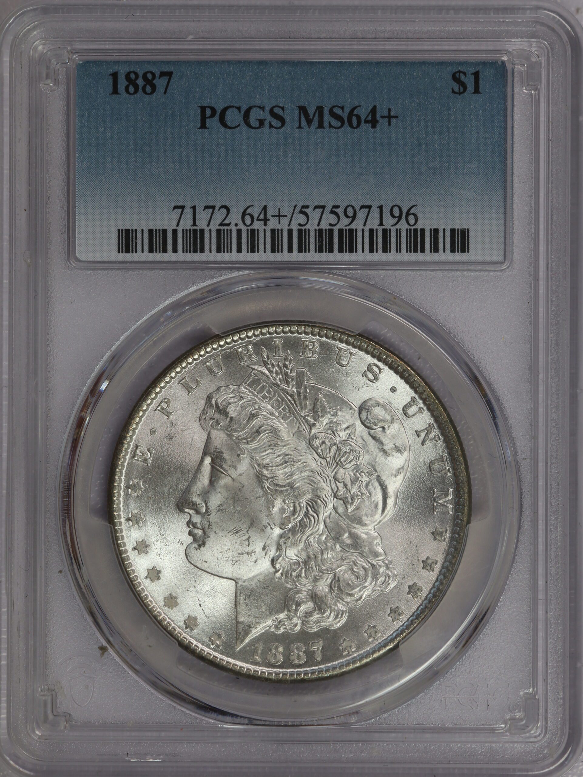 1887 Morgan Silver Dollar PCGS MS64+