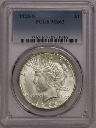 1923 S Peace Dollar PCGS MS62