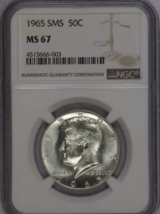 1965 SMS Kennedy Half Dollar NGC MS67