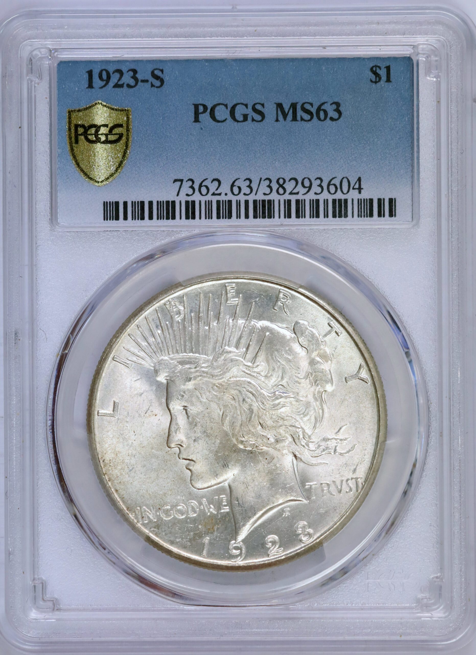 1923 S Peace Dollar MS63 PCGS