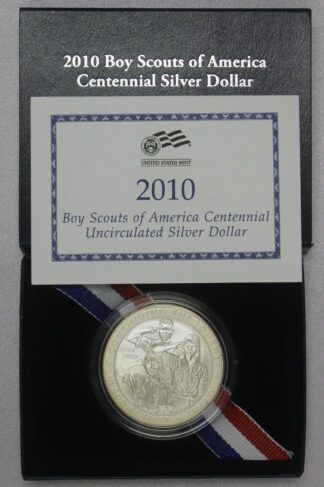 2010 Boy Scouts Of America Centennial UNC Silver Dollar Commemorative OGP