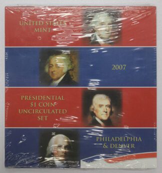 2007 P & D Presidential Dollar UNC 8 Coin Set Sealed