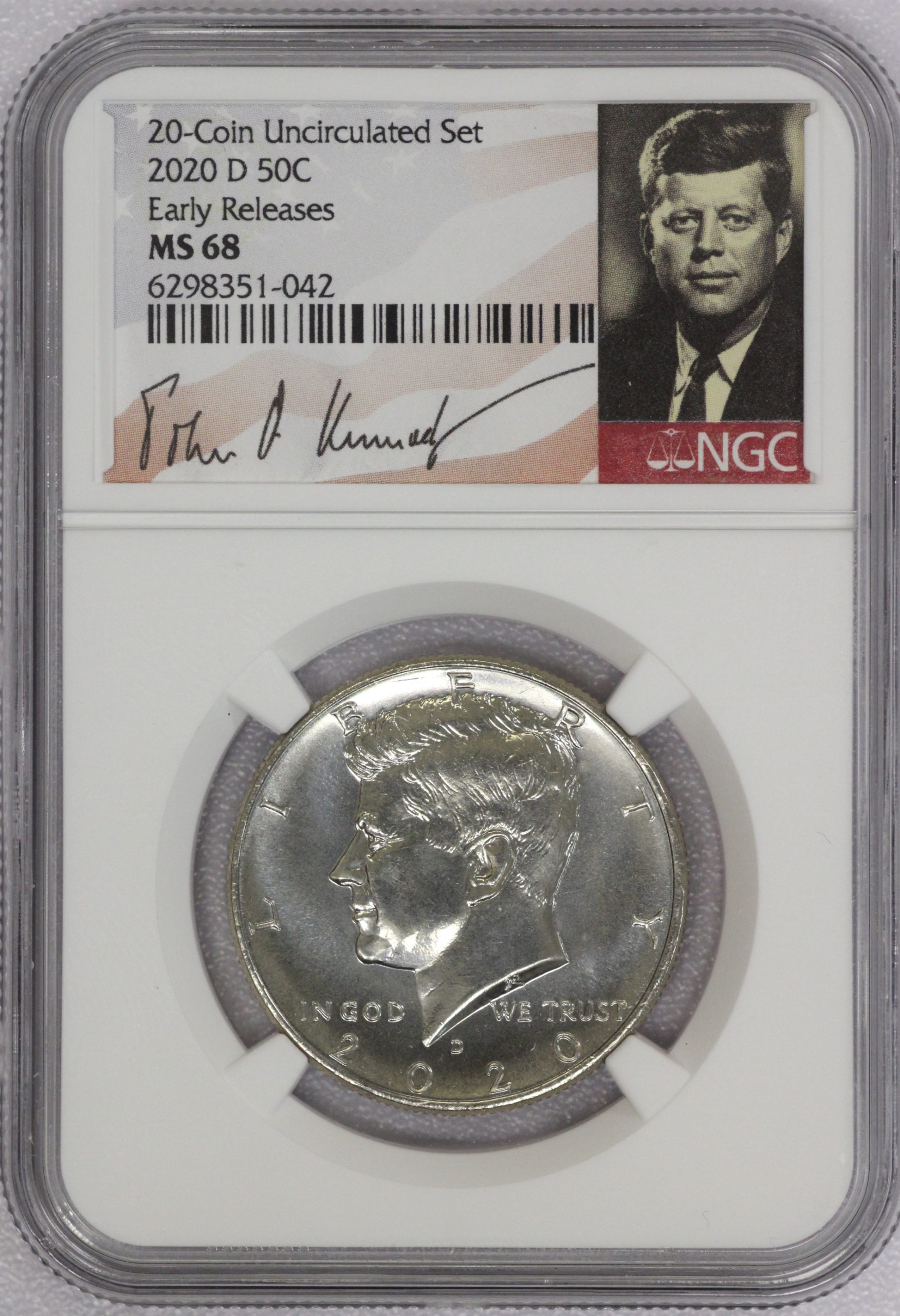 Auction 2020 P D Kennedy Half Dollar MS68 NGC (2 Coins) - Image 2