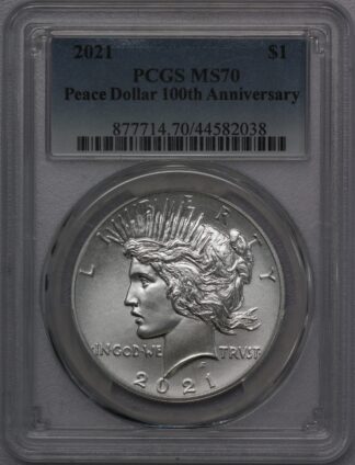 2021 Peace Dollar PCGS MS70 - 100th Anniversary Label