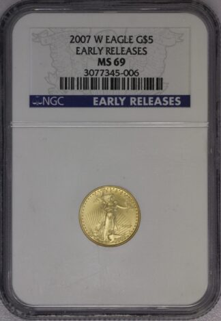 2007 W $5 1/10 th Tenth Ounce Gold Eagle NGC MS69