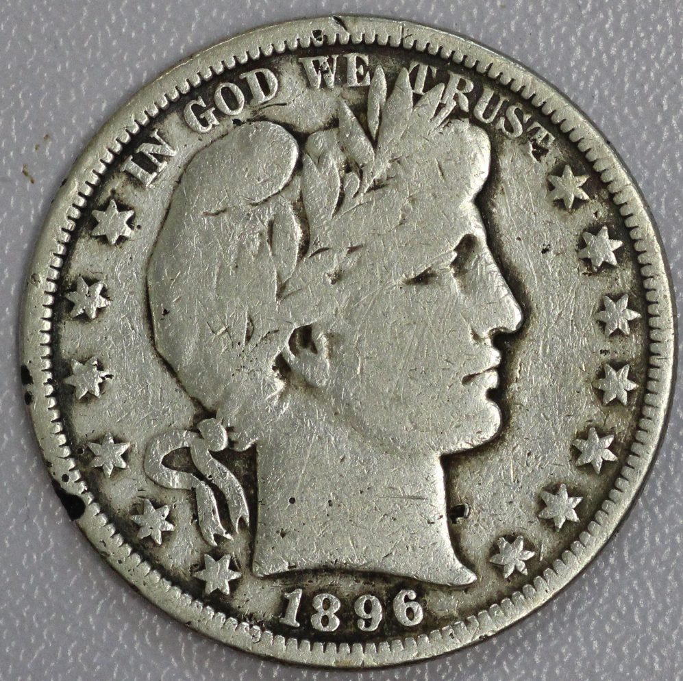 1896 S Barber Half Dollar Cleaned