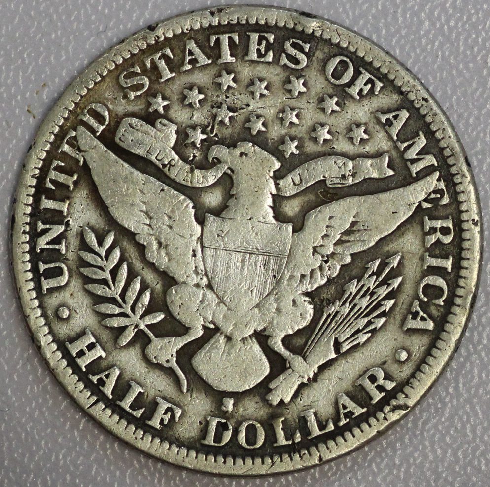 1896 S Barber Half Dollar Cleaned - Image 2