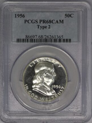 1956 Franklin Half Type 2 PCGS PR68 Cameo