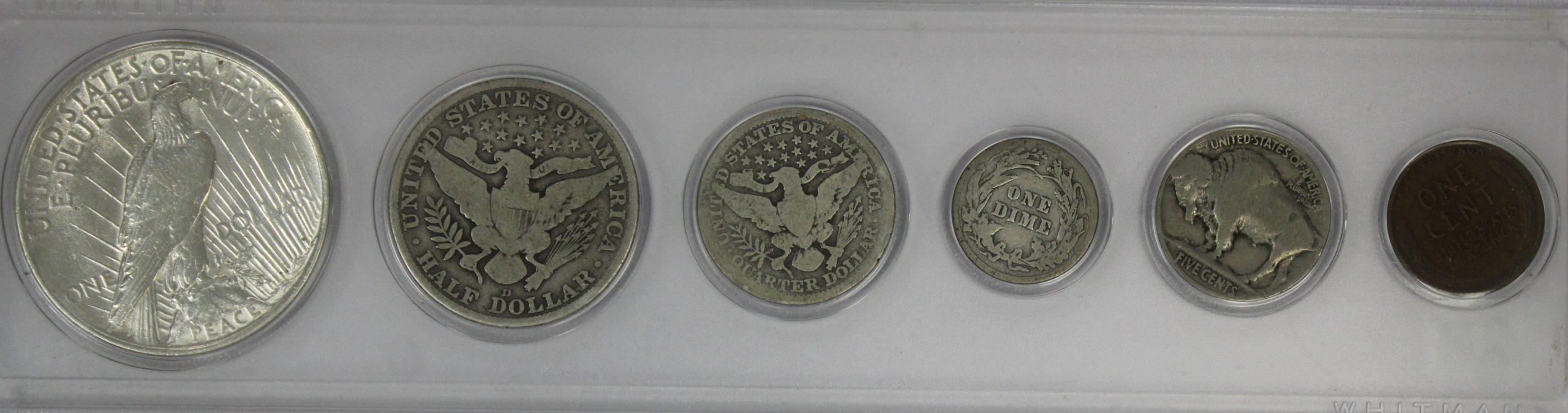 1915 Year Set With Peace Dollar Barber Half Quarter Dime V Nickel Indian Cent - Image 2