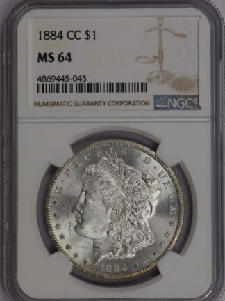 1884 CC Morgan Dollar MS64 NGC