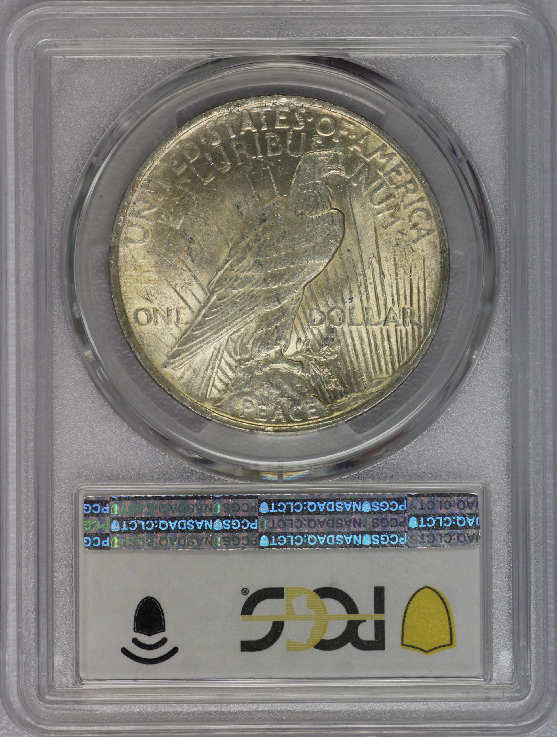 Auction - 1922 Peace Dollar PCGS MS62 - Wild Obverse Toning - Image 2