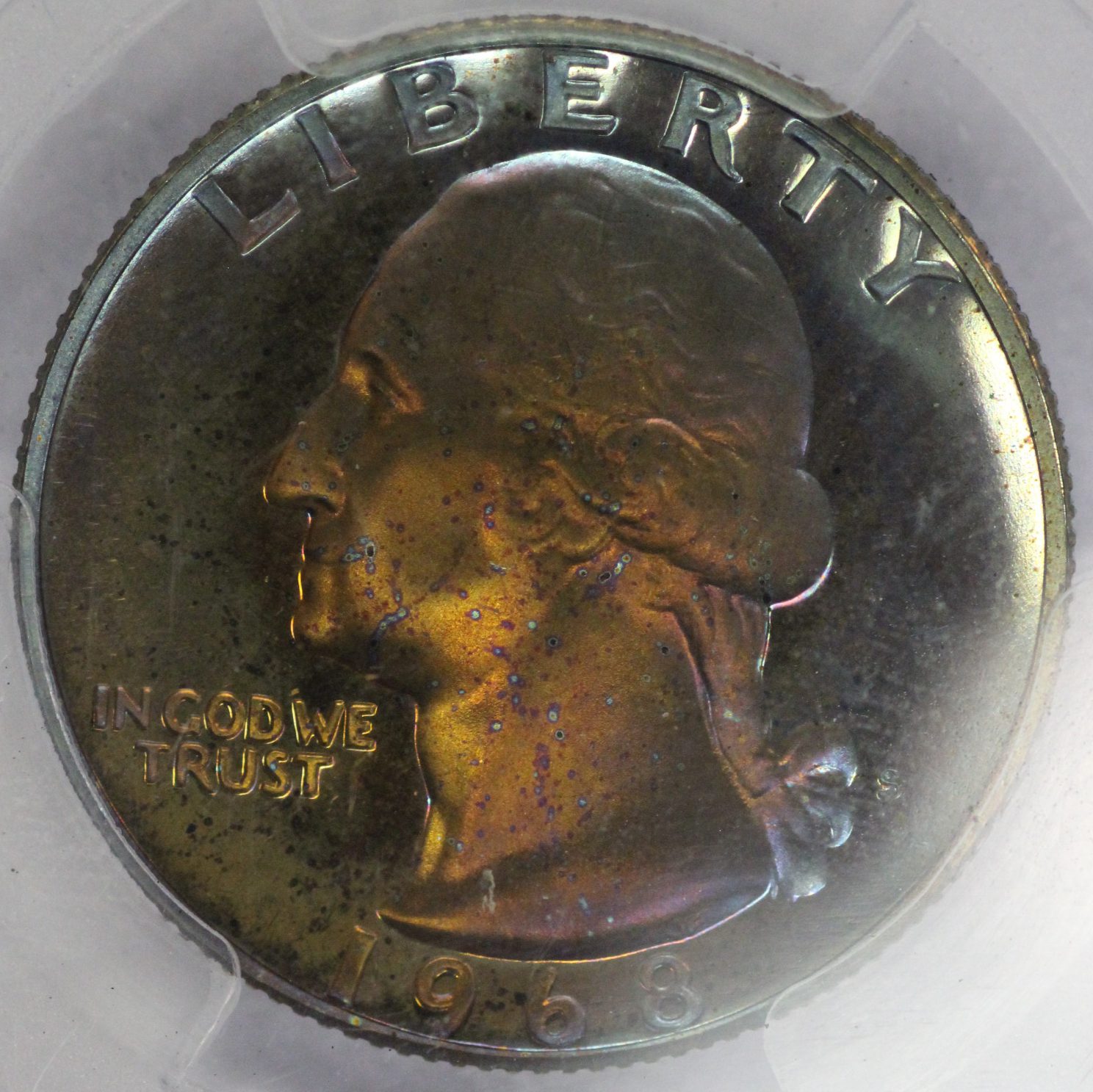 Auction 1968 S Washington Quarter PR Genuine Toned PCGS - Image 3