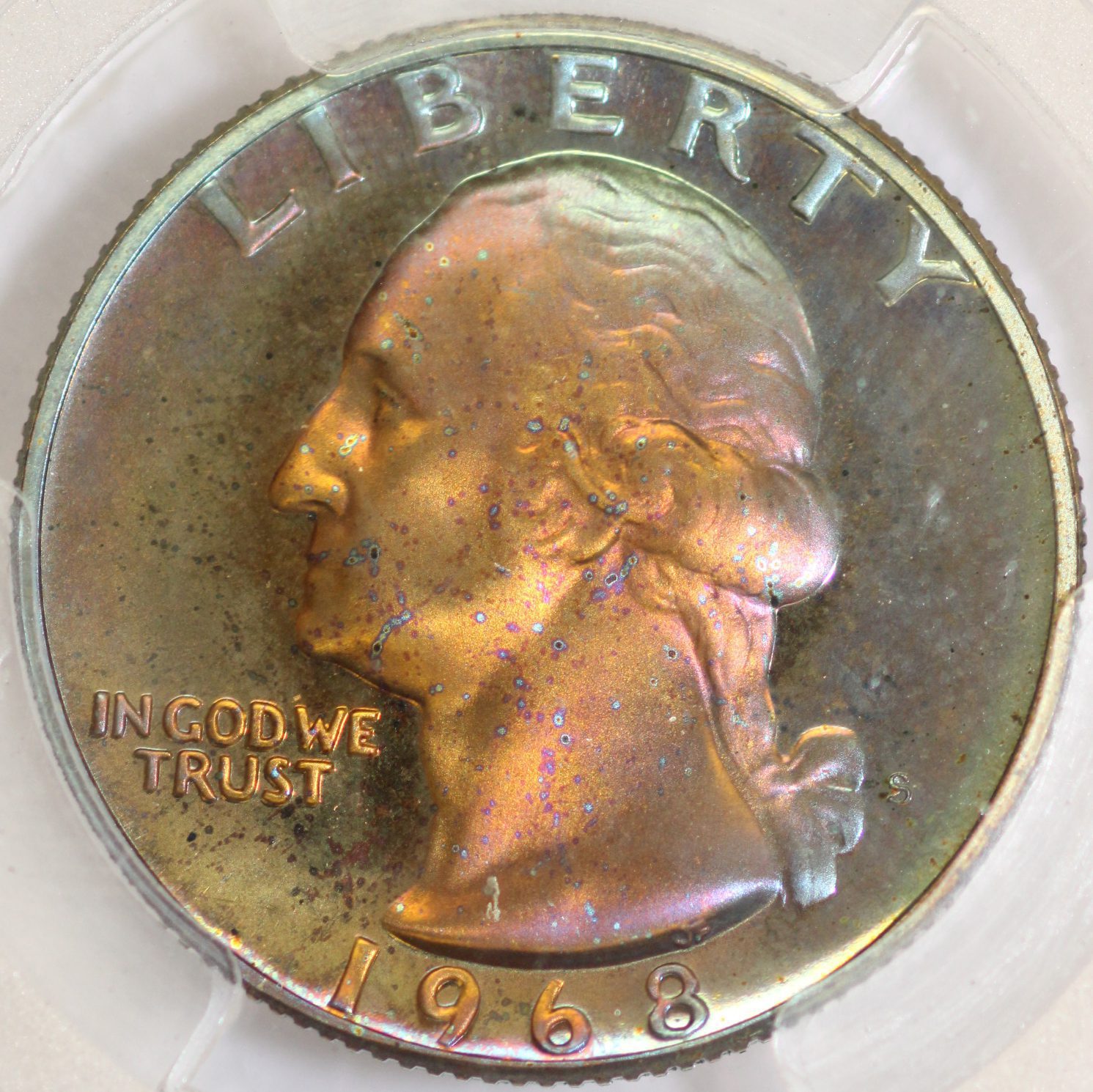 Auction 1968 S Washington Quarter PR Genuine Toned PCGS - Image 4
