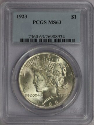 1923 Peace Dollar PCGS MS63 Toned