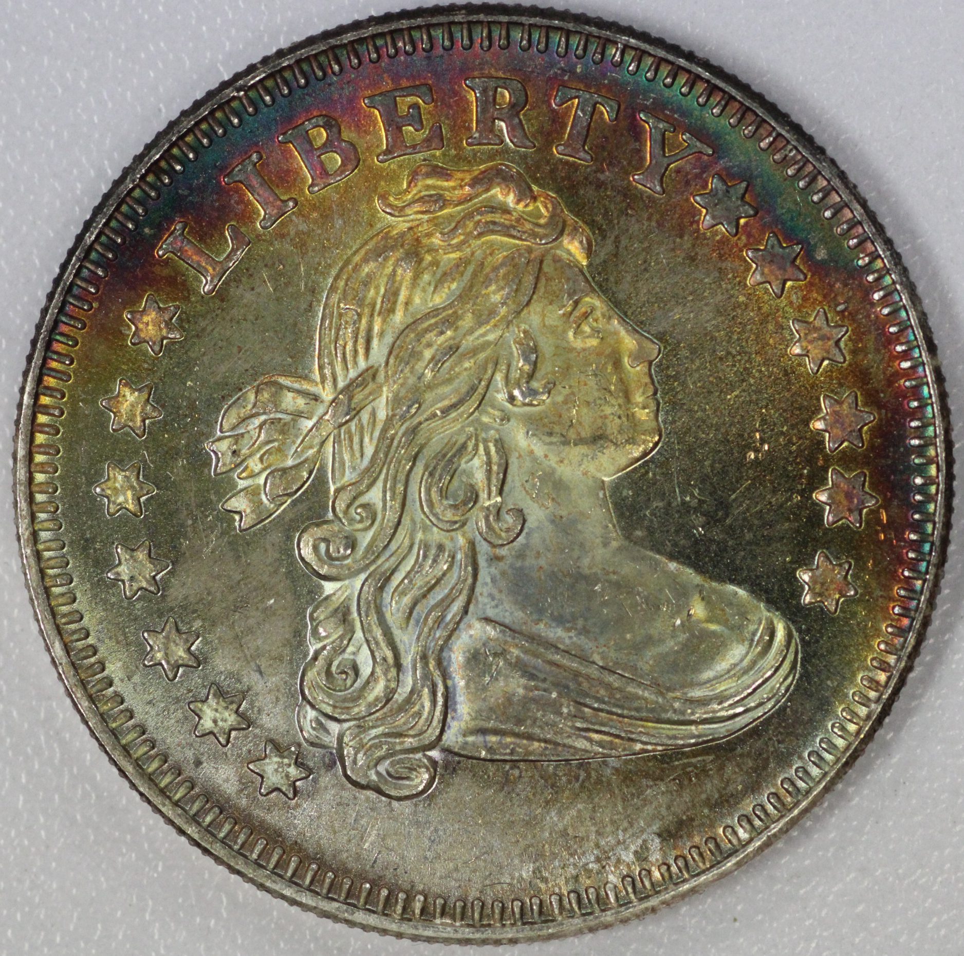 Draped Bust Silver Round 1 oz .999 Toned