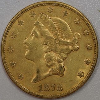 1878 S $20 Gold Liberty Doubled Eagle