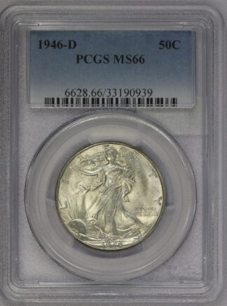 1946 D Walking Liberty Half Dollar MS66 PCGS