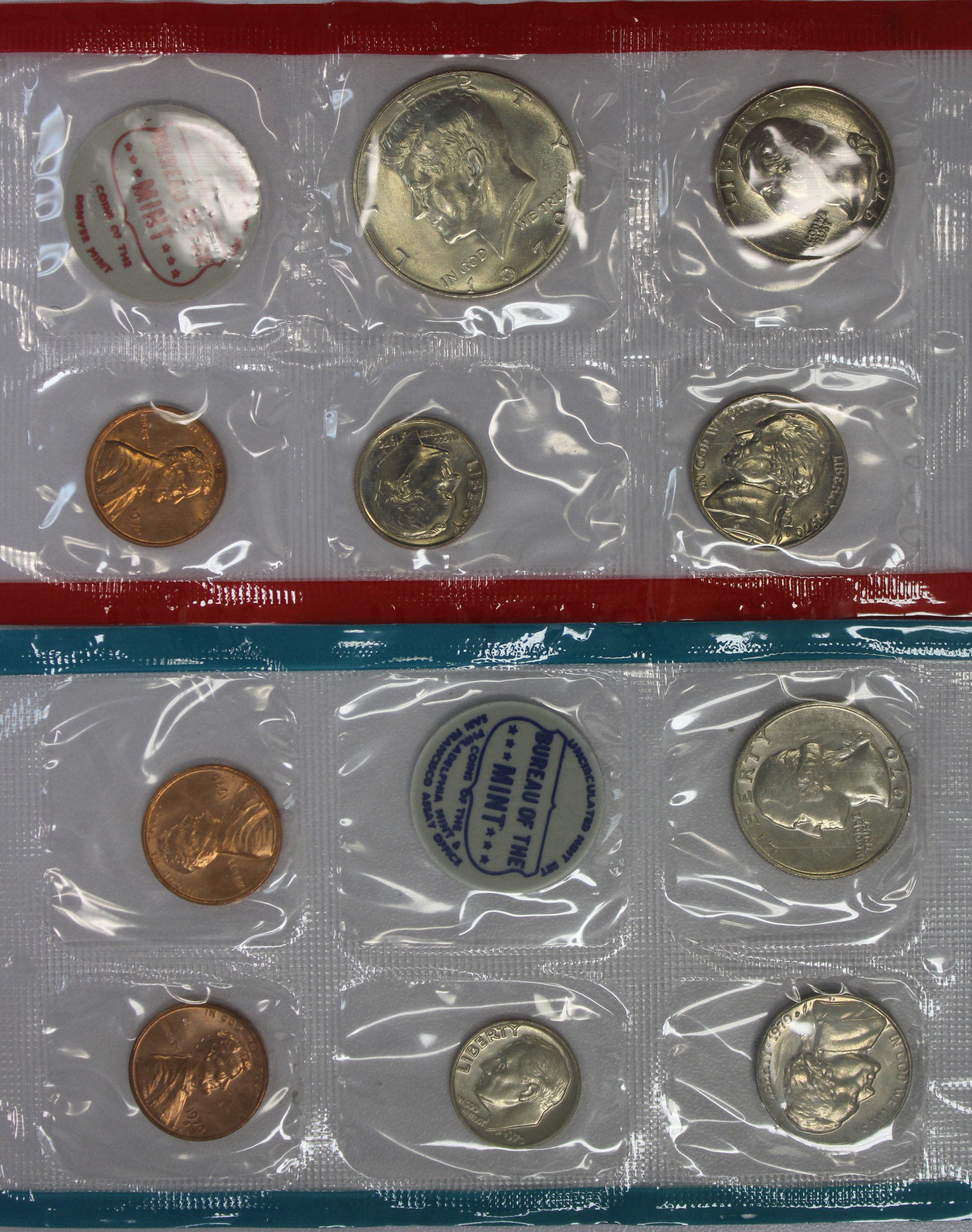 1970 P D S Mint Set With 1970 S/S 001 RPM (Repunched Mint Mark) No Envelope - Image 2