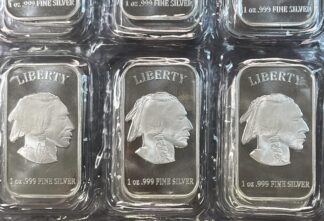Bison (Buffalo) Indian Head Silver Bar 1 oz .999 Fine Silver (Has Toning)