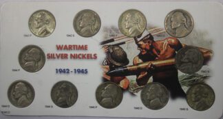 1942-1945 Jefferson War Time Silver Nickel Circulated 11 Coin Set