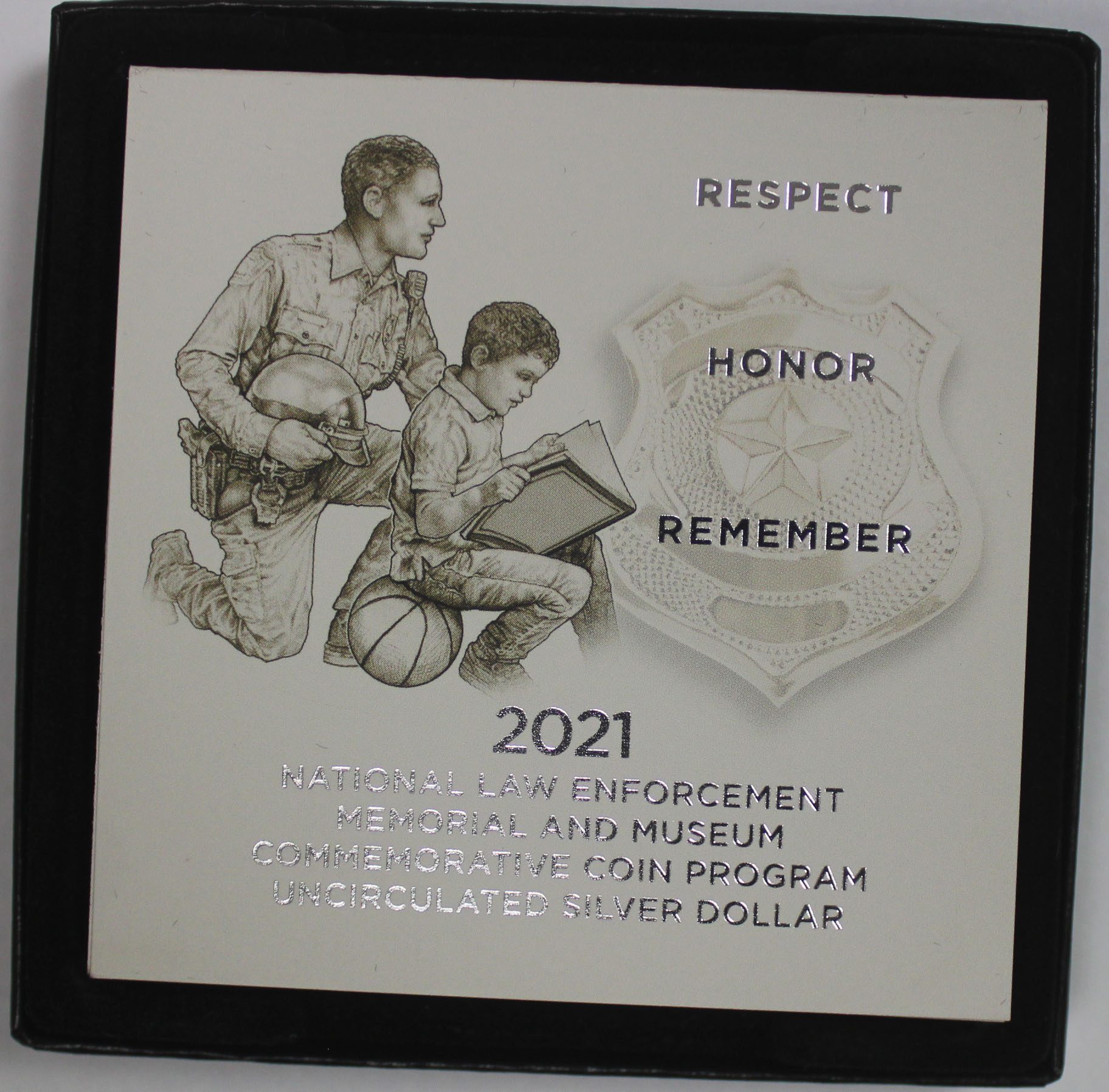 2021 National Law Enforcement Memorial & Museum UNC Silver Dollar Commemorative OGP - Image 2