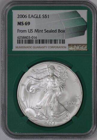 2006 American Silver Eagle NGC MS69 From Mint Sealed Box