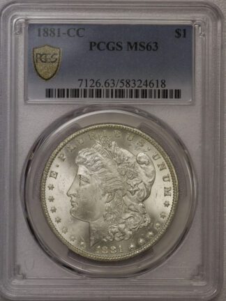 1881 CC Morgan Dollar MS63 PCGS