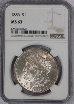Auction - 1886 Morgan Dollar Dark Toned MS63 NGC