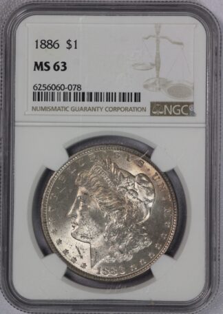 Auction - 1886 Morgan Dollar Dark Toned MS63 NGC