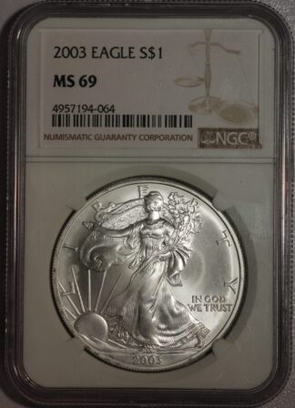 2003 Silver Eagle MS69 NGC