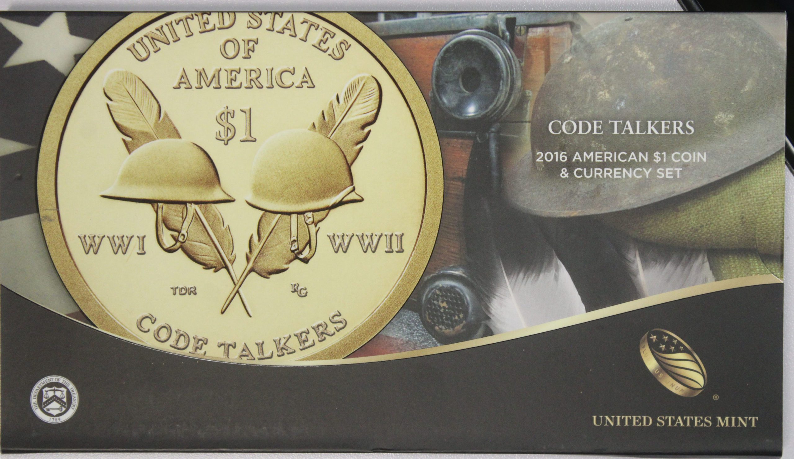 Auction - 2016 Code Talkers $1 Coin & Currency Set OGP