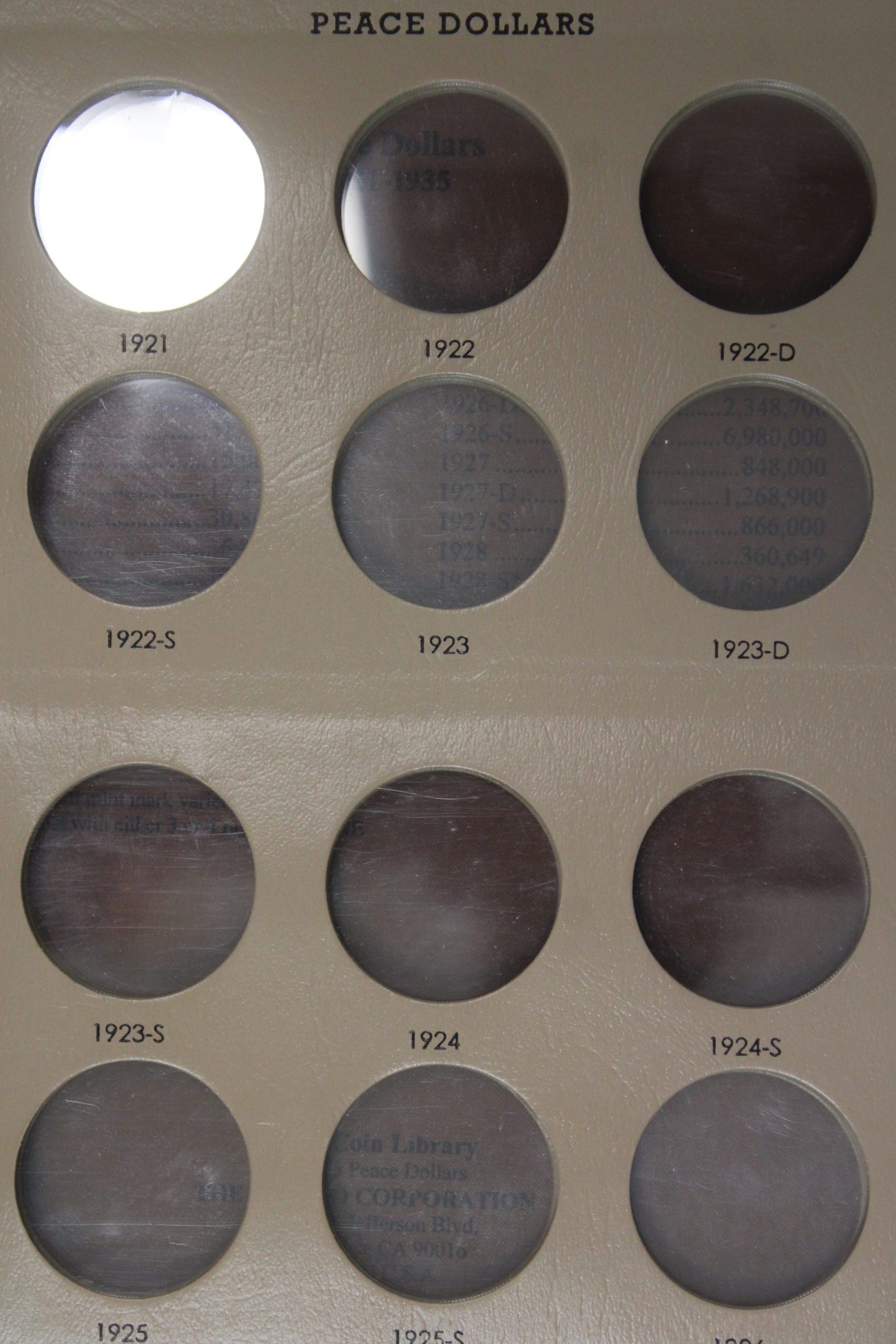 Dansco Album #7175 Peace Dollars 1921-1935 - Image 2