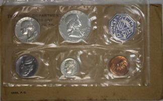 Auction - 1963 Silver Proof Set 5 Coins Franklin Half Has Toning Areas