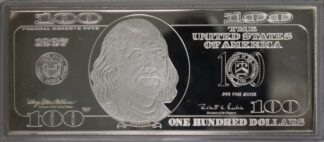 Auction - 1997 $100 Franklin Silver Proof 4 oz .999 Silver Note