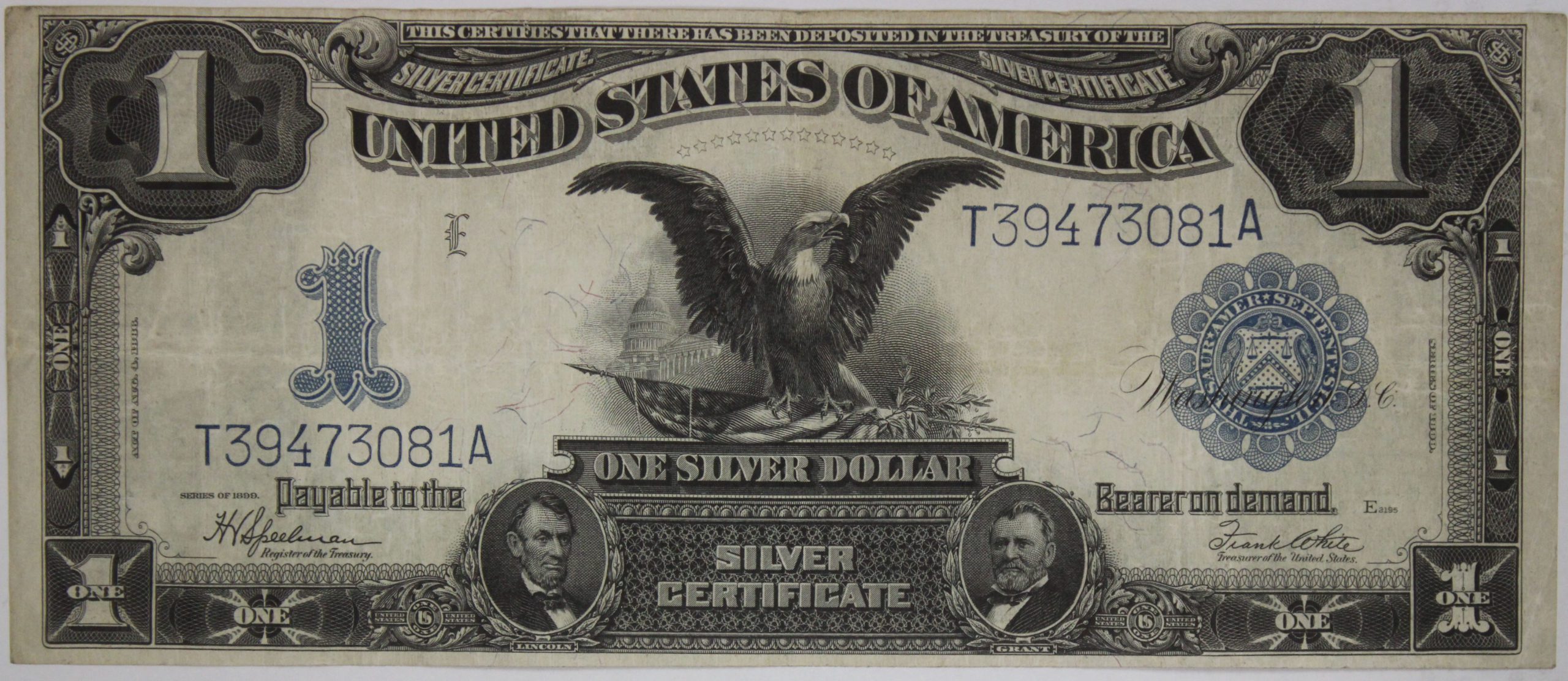 1899 $1 Black Eagle Silver Certificate Fr#236 VF